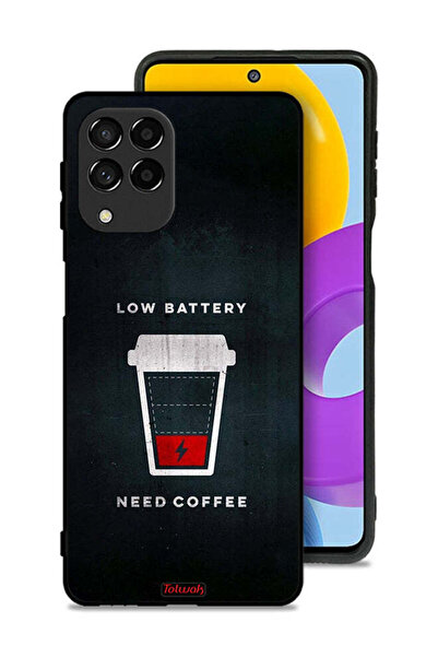 Tolwak غطاء حماية لهاتف Samsung Galaxy M53 - بطارية منخفضة - يحتاج إلى قهوة