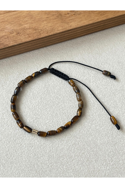 Rupen Kraft 14 Ayar Altın Burgu Altın Detaylı Doğal Kaplangözü Taşlı Tasarım Altın Bileklik