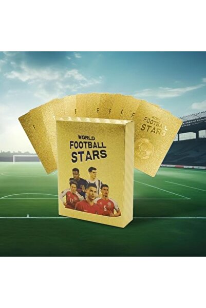 Toybox Golden Football Stars Playing Cards for Kids and Adults, 55 Cards