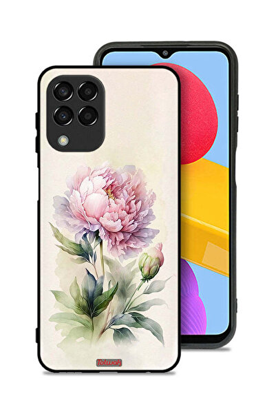 Tolwak Samsung Galaxy M33 Protective Case Cover Watercolor Rose Paint Art