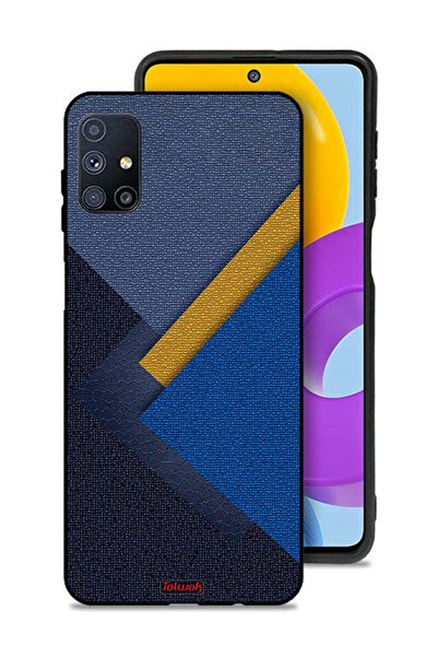 Tolwak غطاء حماية لهاتف سامسونج جالكسي M51 بنقشة مثلثات جلدية