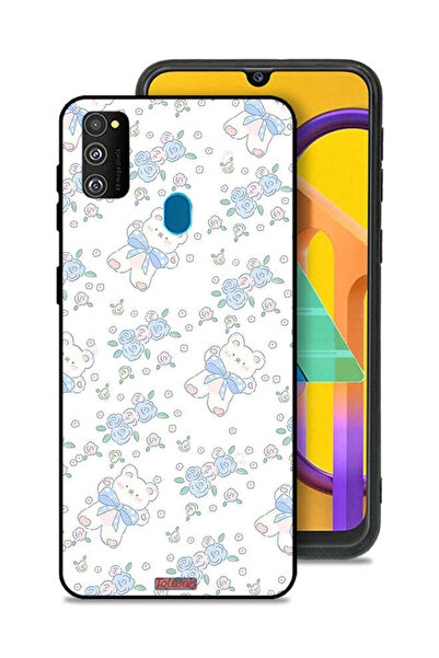 Tolwak غطاء حماية لهاتف سامسونج جالكسي M30s بطبعة دب تيدي لطيف وزهور