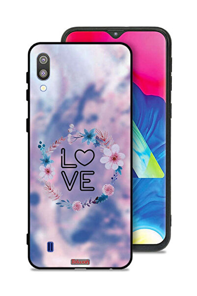 Tolwak غطاء حماية لهاتف سامسونج جالاكسي M10 بتصميم خاتم الحب بين الزهور