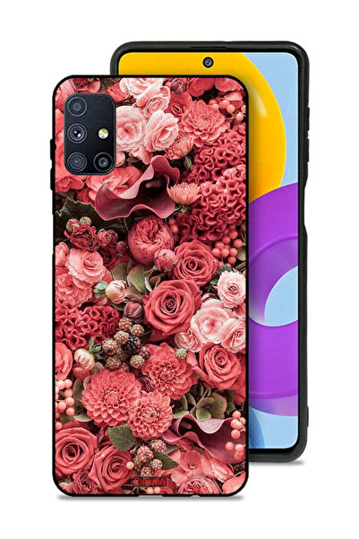 Tolwak Samsung Galaxy M51 Protective Case Cover Peach Roses