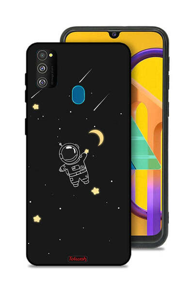 Tolwak غطاء حماية لهاتف Samsung Galaxy M30s بتصميم مشبك فني لرائد فضاء