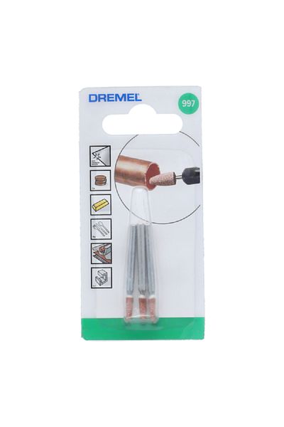 Dremel 3-Piece High Speed Rotating Aluminium Oxide Grinding Stone Brown and Silver