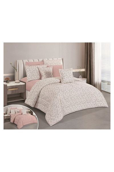 smart home Double-sided comforter set, 8-piece comforter with comfortable inner filling, 8-piece double comforter fits two people's beds