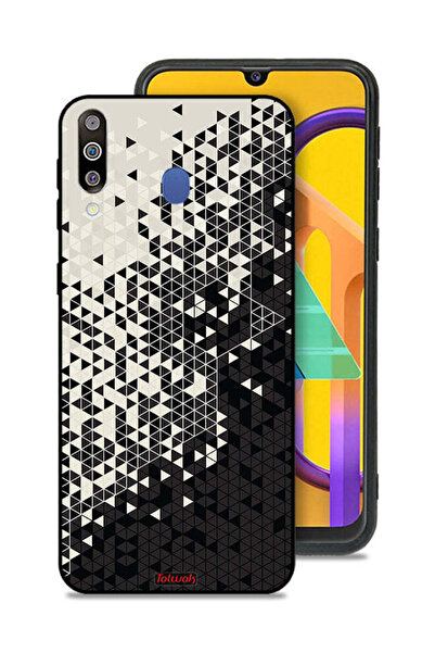 Tolwak غطاء حماية لهاتف سامسونج جالاكسي M30 بنمط مثلث فني رقمي