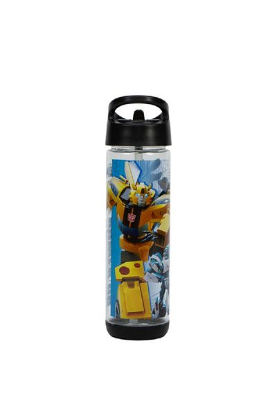 SUNCE Transformers Earthspark Plastic Water Bottle with Straw Multicolor 500ml