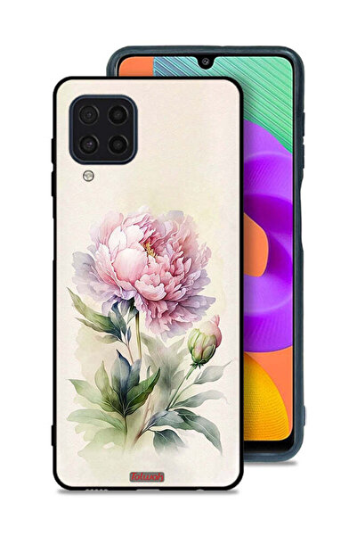 Tolwak Samsung Galaxy M22 Protective Case Cover Watercolor Rose Paint Art