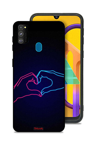 Tolwak Samsung Galaxy M30s Protective Case Cover Touching Hand Making Heart
