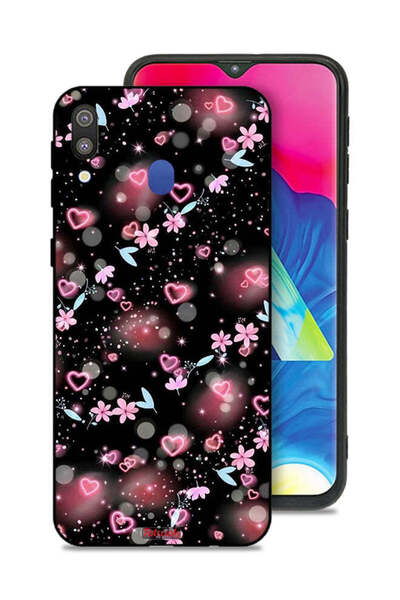 Tolwak غطاء حماية لهاتف سامسونج جالكسي M20 بنقشة قلوب وأزهار صغيرة