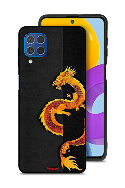 Tolwak Samsung Galaxy M62 Protective Case Cover Dragon Art