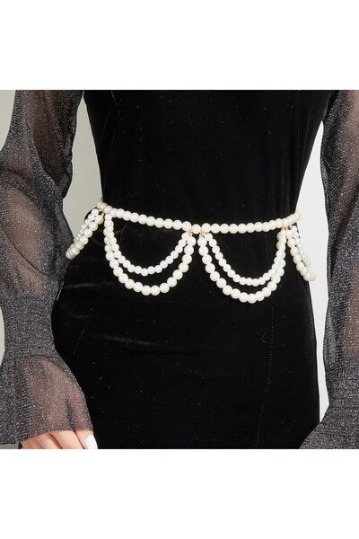 Genel Markalar Şıklığınızı Tamamlayacak İncili Bel Kemer