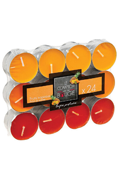 Atmosphera مجموعة شموع الشاي المعطرة من بوجي، 24 قطعة، بألوان متنوعة