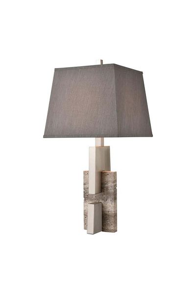 Siera Marble and silver line hotel lampshade E27 D4668