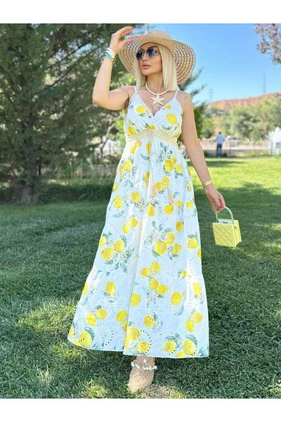Robin 38976 Lemon Fisto Suspender Dress Yellow