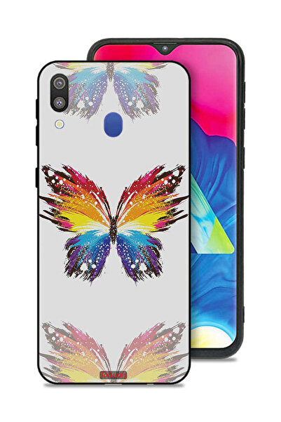 Tolwak غطاء حماية لهاتف سامسونج جالكسي M20 بخلفية بسيطة وفن رقمي وبساطة الفراشة