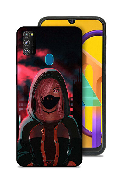 Tolwak غطاء حماية لهاتف Samsung Galaxy M30s بتصميم فتاة ترتدي قناعًا
