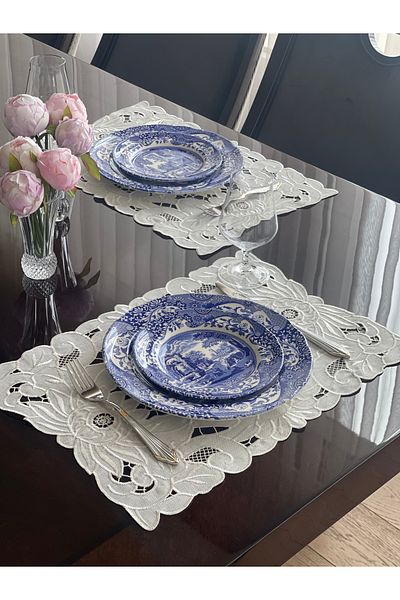 QBR Home Set of 2 Hole Work American Service. Peony Model (2 Pieces)