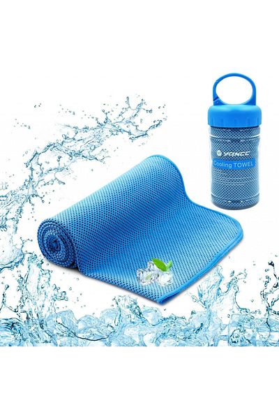 OEM Prosop de racire pentru fitness, 120 x 30 cm, microfibra, albastru