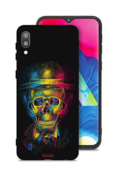 Tolwak غطاء حماية لهاتف Samsung Galaxy M10 بتصميم جمجمة وقبعة ملونة وفن خيالي
