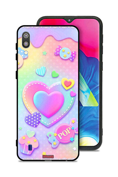 Tolwak Samsung Galaxy M10 Protective Case Cover Pop Hearts Art