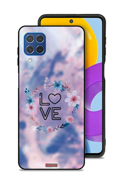 Tolwak غطاء حماية لهاتف سامسونج جالاكسي F62 بتصميم خاتم الحب بين الزهور