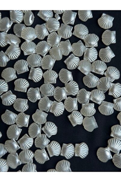 Bijumix Aksesuar 60 Adet Beyaz Sedefli Deniz Kabuğu Şekilli Boncuk 10 mm – Ta...