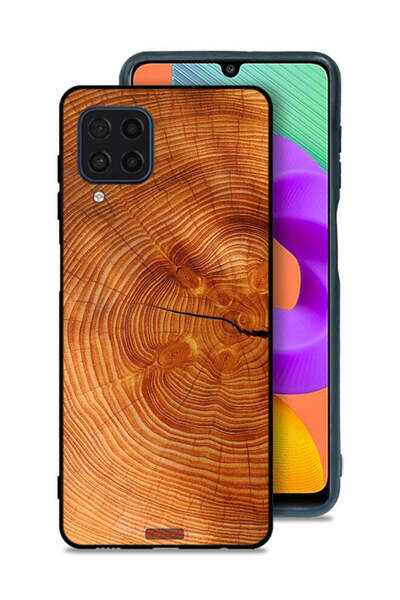 Tolwak Samsung Galaxy M22 Protective Case Cover Crack Wood
