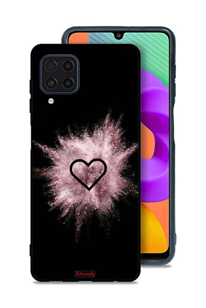 Tolwak Samsung Galaxy M22 Protective Case Cover Heart On Glitters