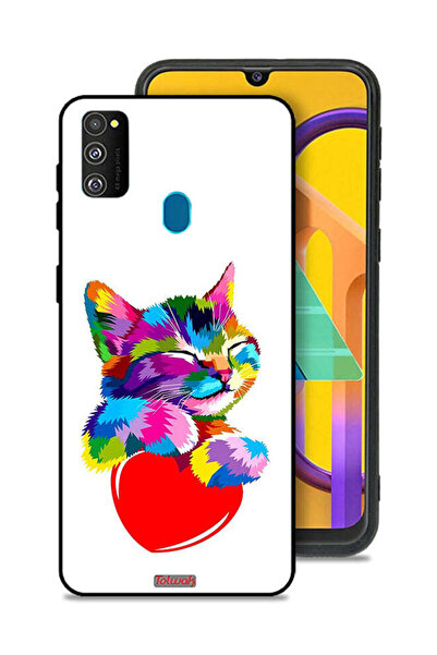 Tolwak Samsung Galaxy M30s Protective Case Cover Colourful Kitten
