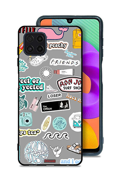 Tolwak Samsung Galaxy M32 4G Protective Case Cover Good Vibes Stickers