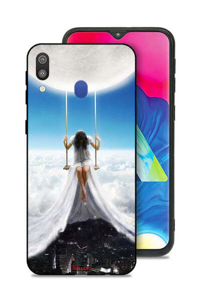 Tolwak Samsung Galaxy M20 Protective Case Cover Moon Clouds Town Art