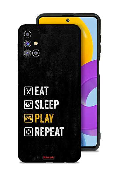 Tolwak غطاء حماية لهاتف Samsung Galaxy M31s، تناول الطعام، النوم، اللعب، التكرار