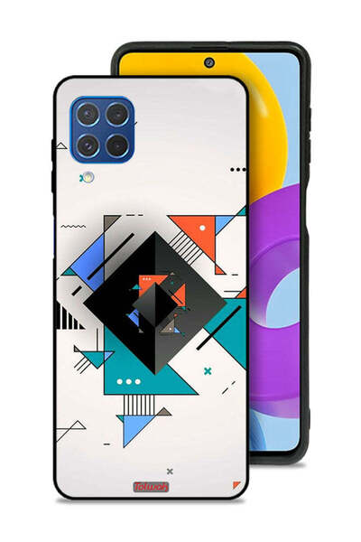 Tolwak غطاء حماية لهاتف سامسونج جالاكسي F62 بأشكال مربعة ومثلثة ونمط تجريدي