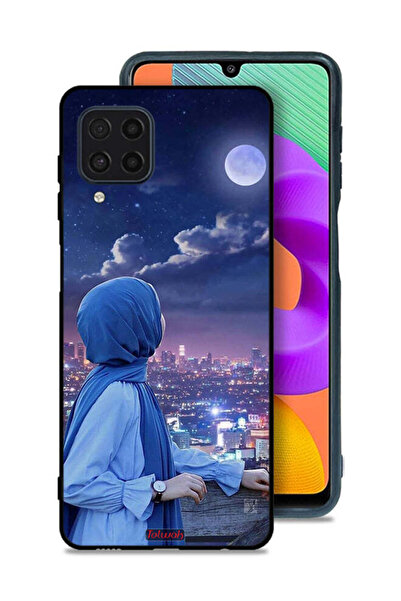 Tolwak Samsung Galaxy M22 Protective Case Cover Looking At Moon Hijab Girl