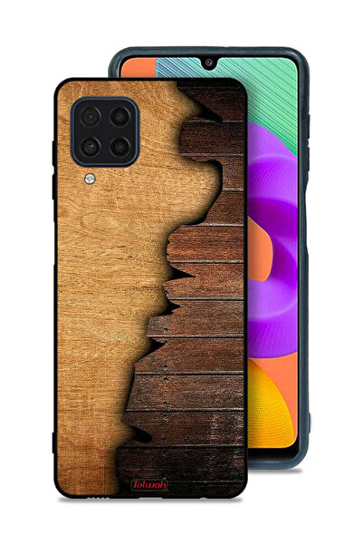 Tolwak Samsung Galaxy M32 4G Protective Case Cover Vintage Wood Pattern