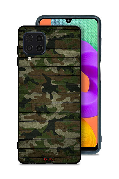 Tolwak Samsung Galaxy M32 4G Protective Case Cover Camouflage Wooden Pattern