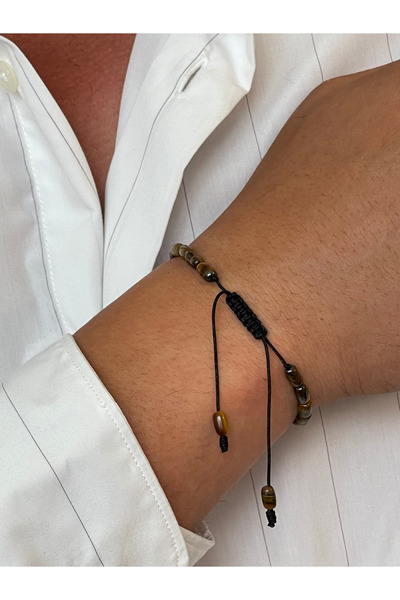 Rupen Kraft 14 Ayar Altın Burgu Altın Detaylı Doğal Kaplangözü Taşlı Tasarım Altın Bileklik