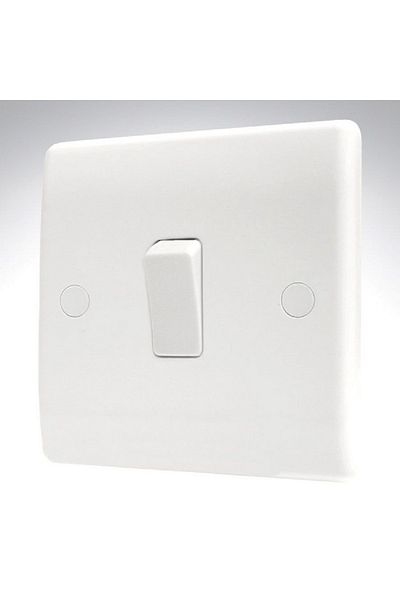BG British General 2-Way Single Switch Wall Socket White