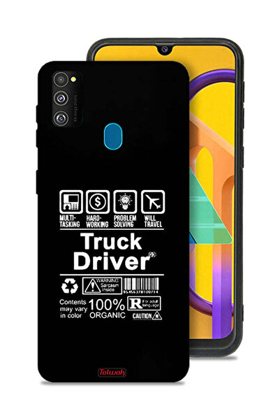 Tolwak غطاء حماية لهاتف Samsung Galaxy M30s، ملصق سائق شاحنة