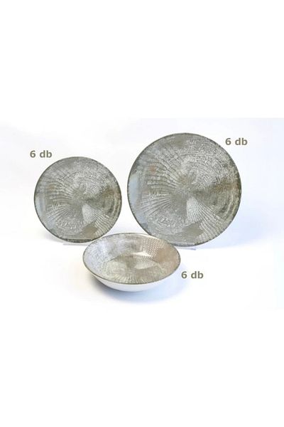 Perfect Home Plate set 803, 18 pieces (6 flat, 6 deep, 6 dessert) beige Perfect Home 13702