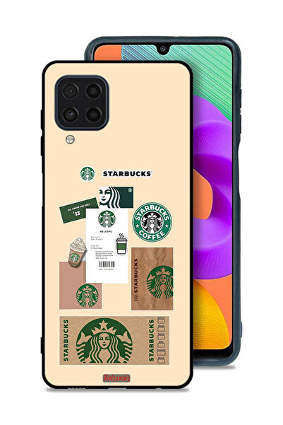 Tolwak Samsung Galaxy M22 Protective Case Cover Coffee Sticker