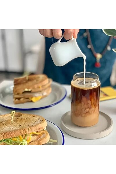 Hiras Dizayn 4Pcs Heat Resistant Borosilicate Glass Cocktail & Soft Drink Cups Cold Coffee Drink Cups 420ml