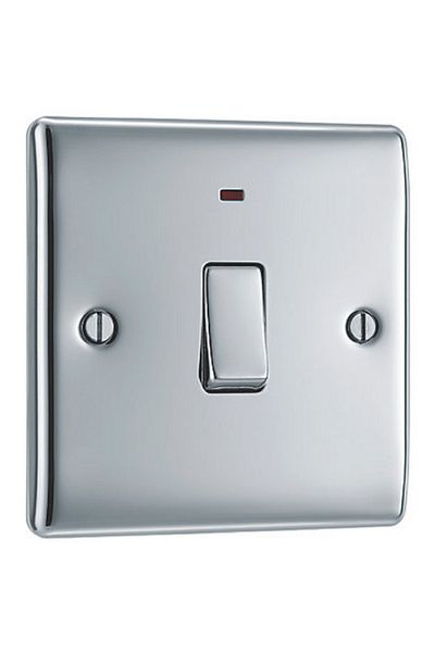 BG British General 20A Double Pole Switch with Power Indicator Polished