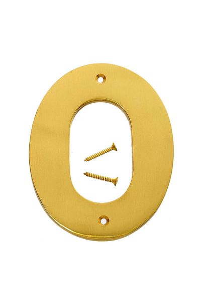 Hy-Ko Solid Brass House Number 0 Gold