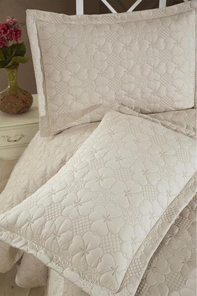 Çeyiz Diyarı Lena Kapitoneli Çift Kişilik Yatak Örtüsü 230x240 Bej