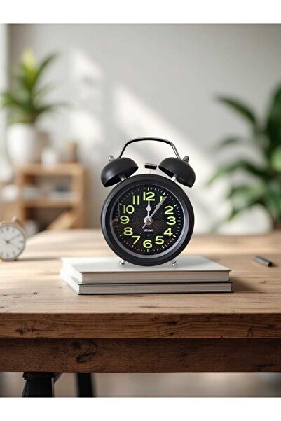 Menuzer Metal Süper Yüksek Sesli Alarm Saati, Işıklı, Fosforlu, Gece Görünen ...