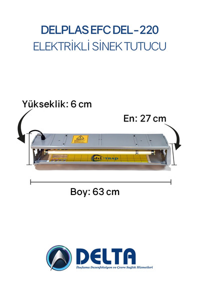 Delta Market Çift UV Lambalı Sinek öldürücü ve Güve öldürücü Yapışkan Plakalı...